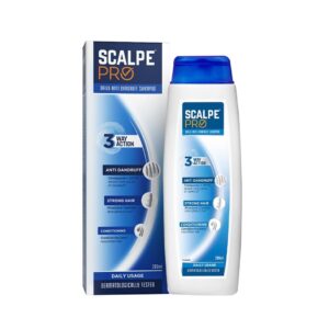 Scalpe Pro Anti-Dandruff Shampoo bottle and box front view