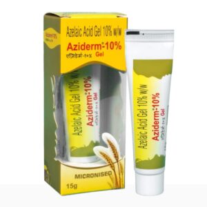 aziderm 10% gel tube and packaging box
