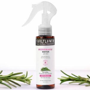 Soulflower Rosemary Water with Mint for hair strengthening, anti-frizz, and promoting hair growth with natural DHT blocker