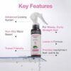 Soulflower Rosemary Water with Mint, key features include non-oily water-based formula, advanced locking system, and travel-friendly