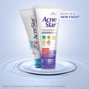 Acne Star Facewash new packaging with basil aloe vera chamomile