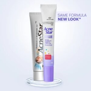 AcneStar Clindamycin & Nicotinamide Gel in new packaging. Same effective formula for acne treatment